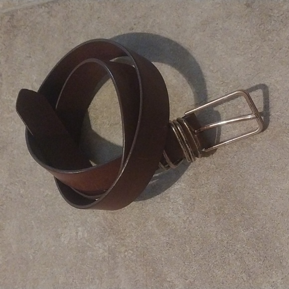 St. John's Bay Accessories - Women Brown Genuine Cowhide Leather Belt Size L Classic Basic Neutral